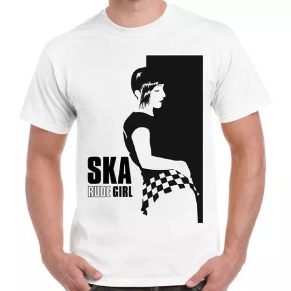

rude girl ska cool vintage retro t shirt 1402, White;black