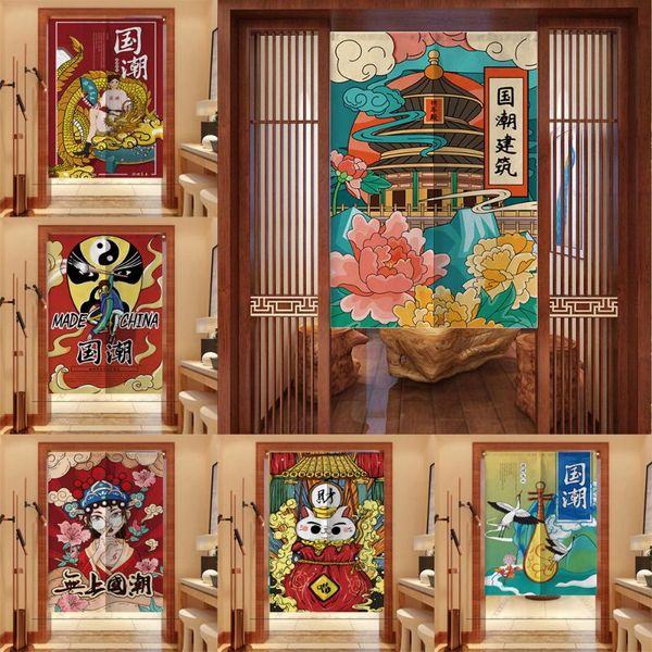 

curtain & drapes japanese linen door entrance decoration chinese auspicious pattern kitchen bedroom screen customizable hanging