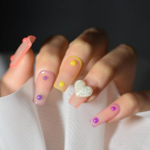 

nail glitter 3 sets of nails peach heart color fluorescent luminous art jewelry jump love decoration fashion n0o2, Silver;gold