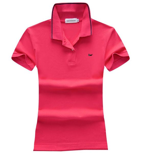 

women's polos summer brand short sleeve shirt 100% cotton casual lapel embroidered fish logo slim t-shirt fashion pullover top, White