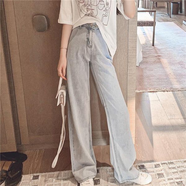 

women's jeans wavsiyier denim pants women 2021 autumn winter woman trousers korean style streetwear vintage high waist pantalon, Blue