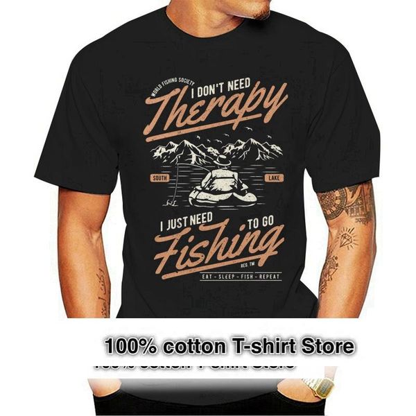 

men's t-shirts fishinger therapy t shirt boat lake tackle funny humor summer casual man good quality tee plus size, White;black