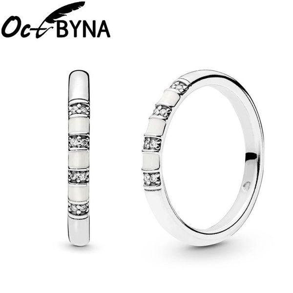

wedding rings octbyna silver color exotic stripes ring for women original engagement brand jewelry gifts, Slivery;golden