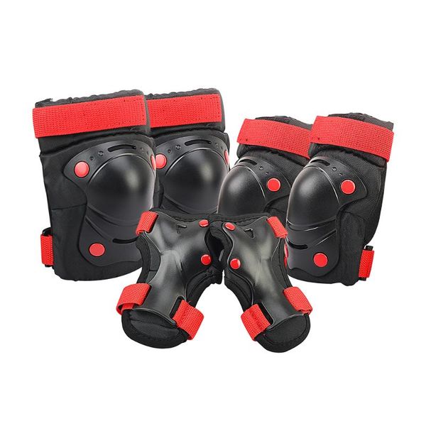 

for skateboard 6 in 1 thicken protector kit knee pads set elbow wrist guards protective equipment safety protection &, Black;gray