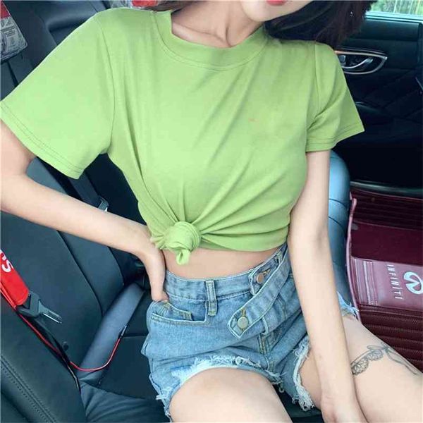 

plus size fashion t shirt op all-match ee loose pink women ees - short sleeve round neck summer female 210507, White