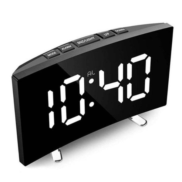 

other clocks & accessories digital alarm clock curved dimmable led electronic desktop