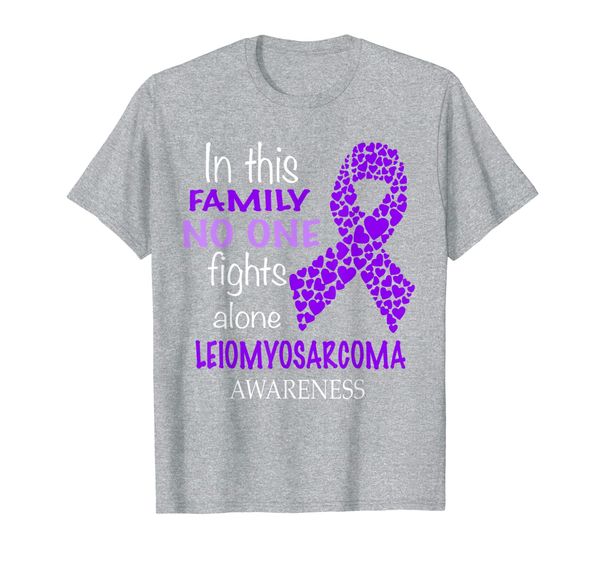 

in this family no one fights leiomyosarcoma alone shirt, White;black