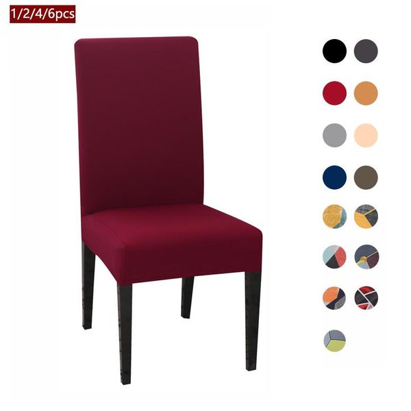 

chair covers 1/2/4/6pcs solid color cover spandex desk seat protector slipcovers dining room kitchen wedding banquet