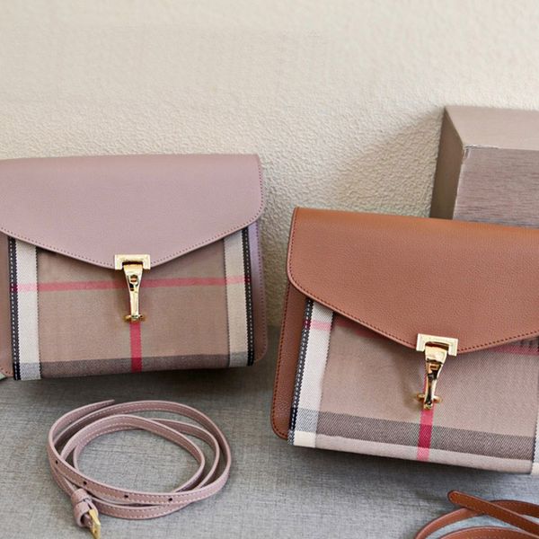 

postman's bag women shoulder bags messenger purse fashion patchwork color cowhide genuine leather check envelope hasp gold hardware let