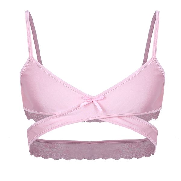 

Mens Sissy Bra Tops Lingerie Night Underwear Adjustable Spaghetti Straps Cross Over Back Wire-free No Padded Bra Tops Bralette, Black;white