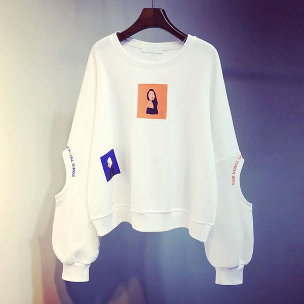 

women's sweaters hoodies waitmore bodyguard spring and autumn thin korean fashion student loose jacket ll4r, White;black
