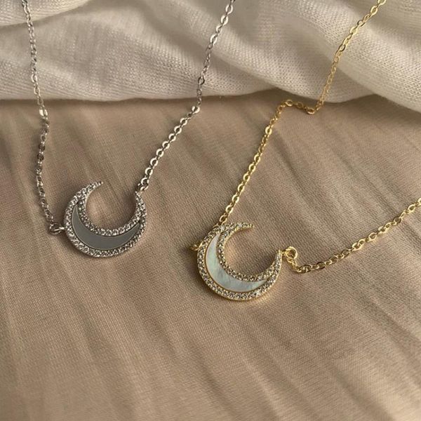 

chains south korea contracted the geometric moon necklace fashion sell like cakes trendy bohemia cute/romantic pendant, Silver