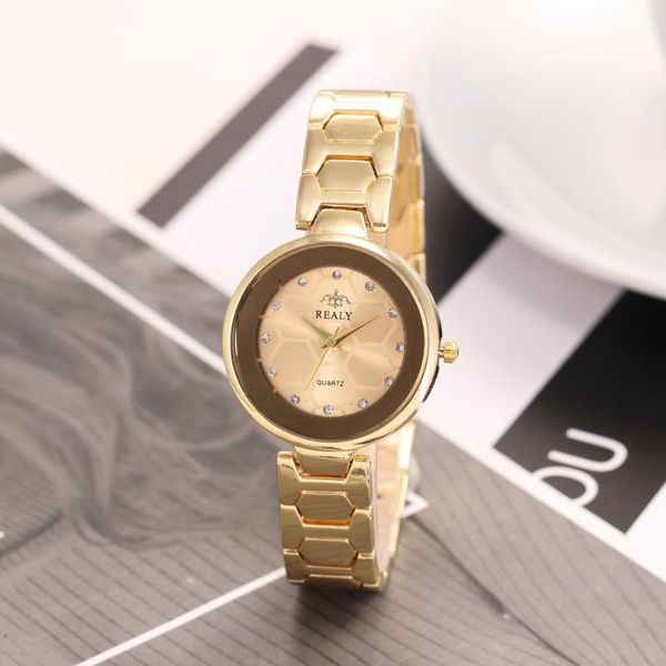 

elegant women watch ladies casual alloy dress quartz female wristwatches montre femme, Slivery;brown