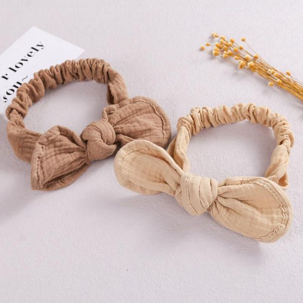 

hair accessories baby headband ear band for children turban girl cotton linen headwrap born princess elastic headbands, Slivery;white