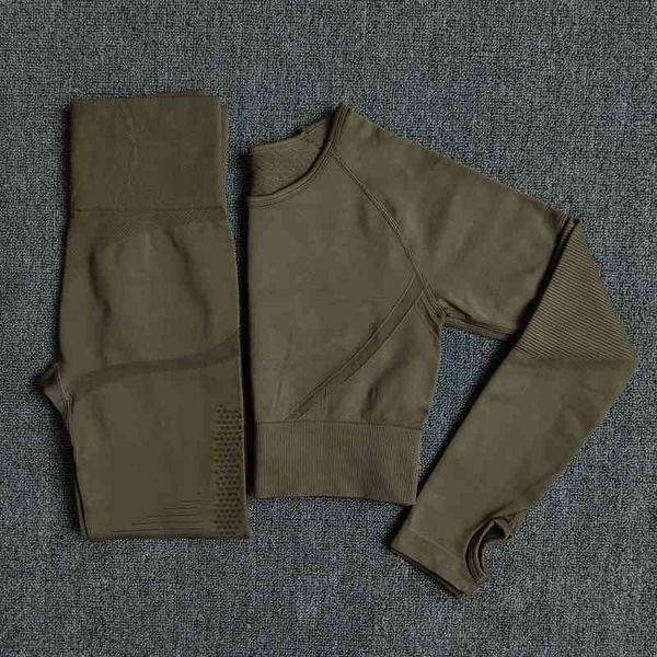 

seamless women yoga set sports wear fitness clothing hollow out cropped long sleeve shirt high waist gym leggings sport suit, White;red