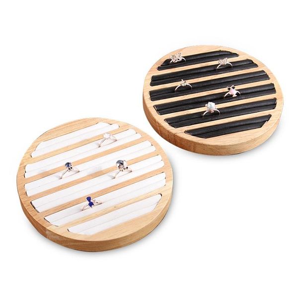 Haken Schienen 1 Stück Ringe Anzeige Tablett Holz Rundringhalter anzeigen Platte Schmuck Organizer Showcase für Shop