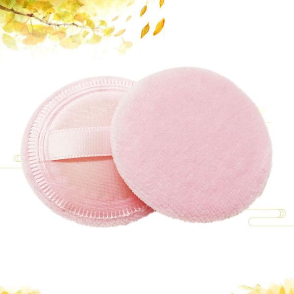 

sponges, applicators & cotton 8pcs round makeup blending powder puff with ribbon for cosmetic foundation air cushion loose (pink, 6x0.7cm)