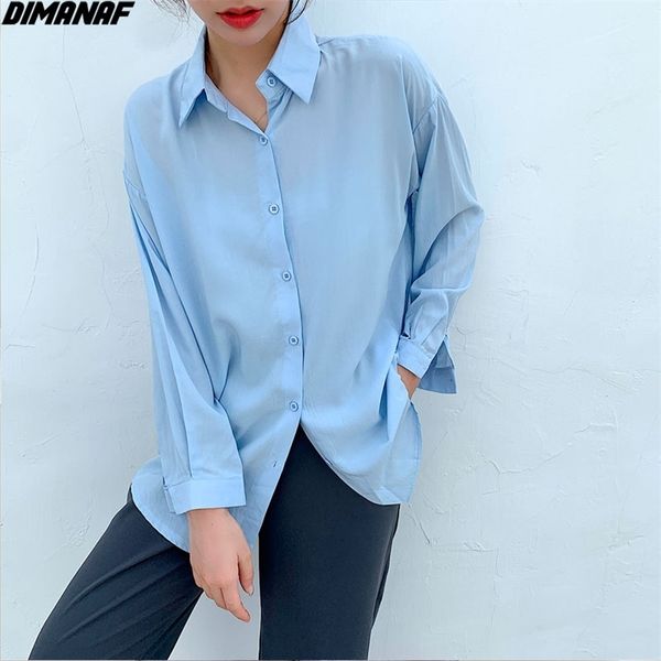 

women blouse shirts solid cotton summer style cardigan loose casual fashion basic long sleeve white 210531
