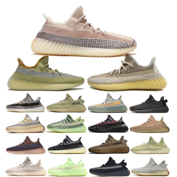 

2021 asriel abez cinder earth kanye west 3m reflective running shoes marsh desert sage tail light linen zyon flax men women trainers