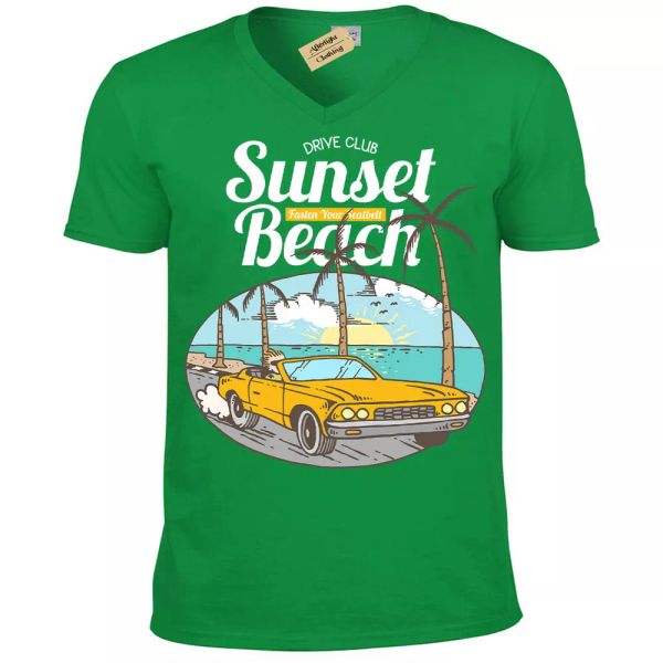 

puesta de sol playa camiseta coast miami unidad club vacaciones hombre pico, White;black