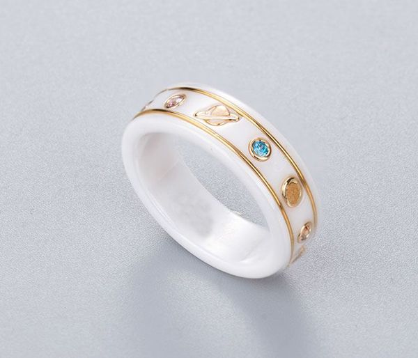 T GG Anéis de banda de cerâmica bague anillos para homens e mulheres, noivado, casamento, casal, joias, presente de amante