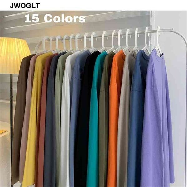 

autumn korean men's t shirt casual long sleeve 100% cotton soft o-neck basic black white yellow oversize tee shirts 5xl 210716, White;black