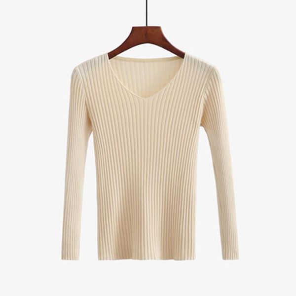 

women's sweaters 2021 autumn winter knitting casual long sleeve pullover solid colors v-neck sweater loose female fashion women, White;black