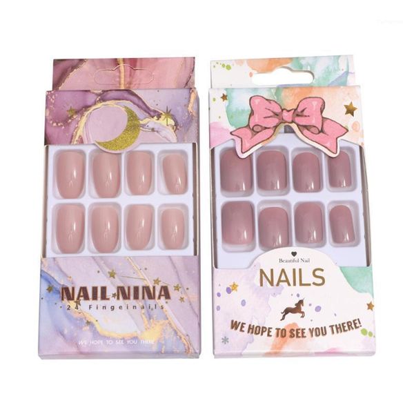 

96pcs stickers natural false nails tips nail art for ladies1, Red;gold