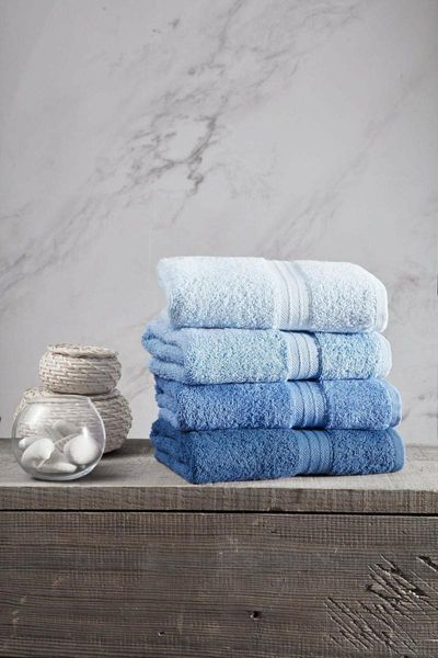 

towel %100 cotton rainbow set 4 pieces extra soft and absorbent premium for hands faces colourful tones