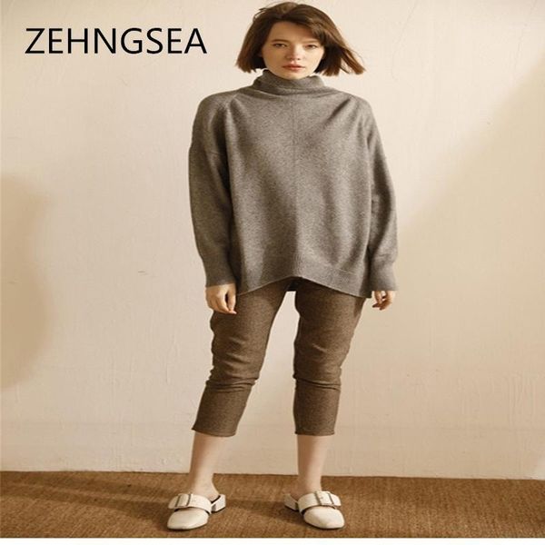 

women's sweaters winter turtleneck sweater simple fashion solid color loose warm breathable soft comfortable casual products, White;black