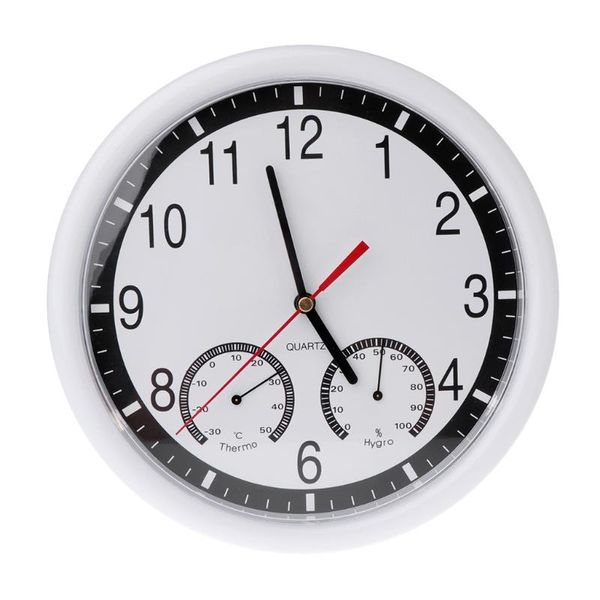 

wall clocks 10" silent clock decorative & humidity meter non-ticking