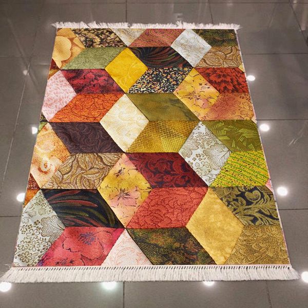 

else yellow red green stones cubes boxes 3d pattern print microfiber anti slip back washable decorative kilim area rug carpet carpets