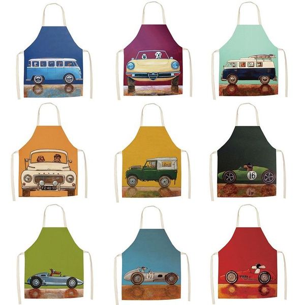 

aprons cartoon car cooking kitchen apron baking accessories for women men linens