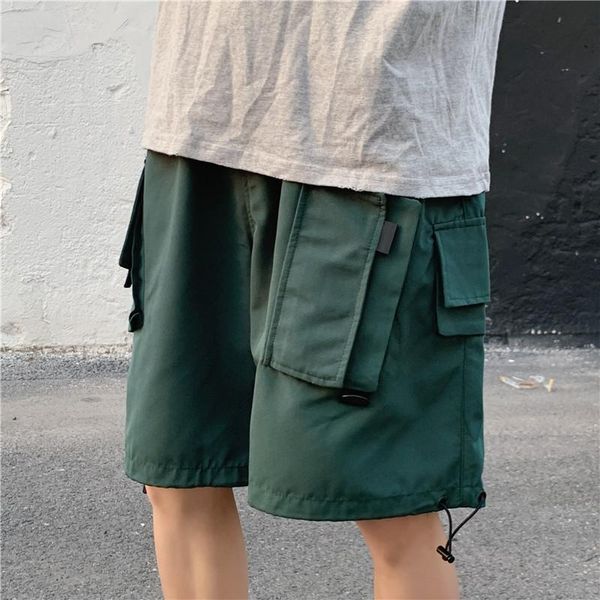 

men's pants 2021 summer shorts ins overalls trend function versatile casual handsome five-point, Black