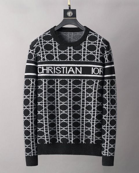 

sweaters fashion knit 2021 winter sweater men's stripe jacquard net red tide ted pullover long sleeve, White;black