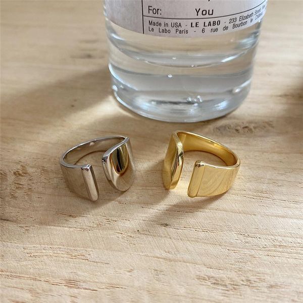 

cluster rings pofunuo real 925 sterling silver european style women cold wind cool female pure 18k gold special-shaped punk, Golden;silver
