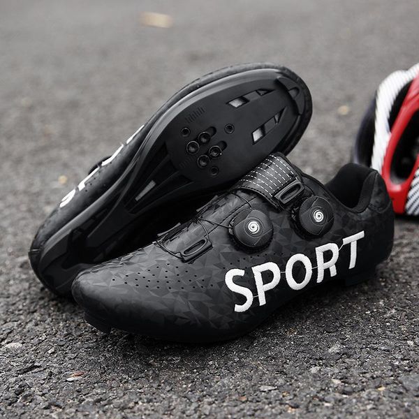 

cycling footwear professional breathable road bike shoes men and women mtb ultra light sports self-locking sneakers 36-46#, Black