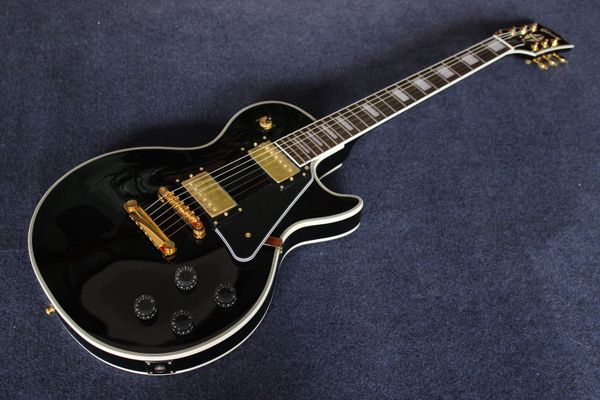 

basic style lp electric guitar gold hardware building white color black