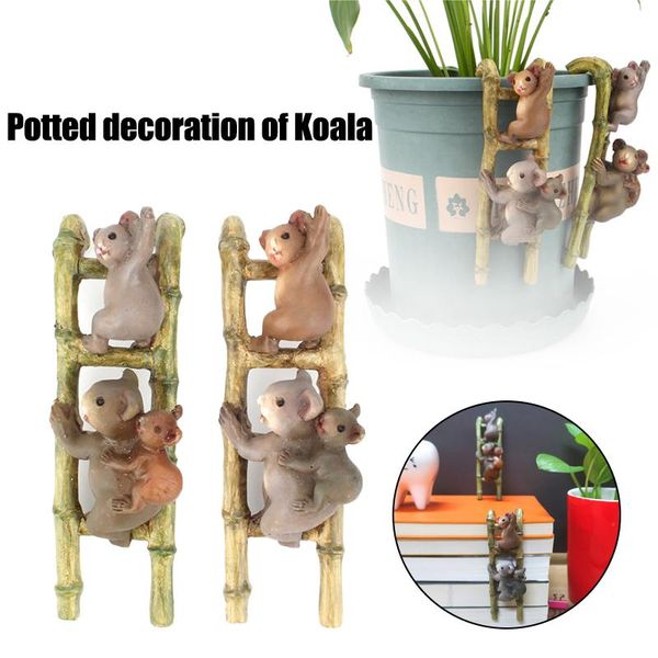 

decorations climbing ladder little koala potted plant decoration ornaments cylinder pendant home gardening resin