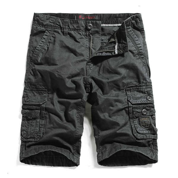 

men's shorts summer cargo men solid cotton casual military knee length bermuda mens 0m2b pee9, White;black