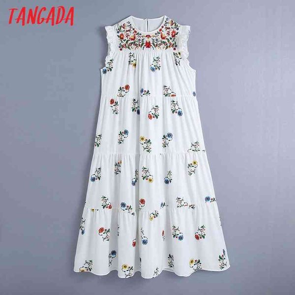 

women chic fashion floral embroidered summer midi dress vintage ruffled sleeves female dresses mujer be498 210416, Black;gray