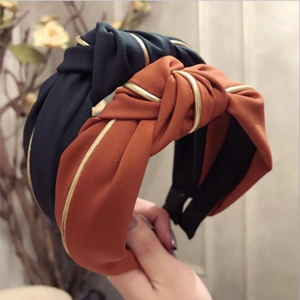 

fashion 2021 spring hair accessories vintage hairband for women girls knot handmade headband wholesale hairband1