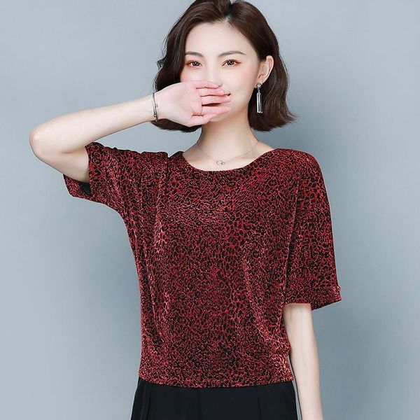 

red shiny plus size -4xl short sleeve clothes fashion elegant sequin blouse summer women blouses 9197, White