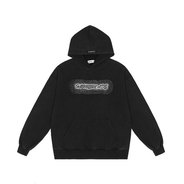 

sweatshirts dark black diamond lettered printed mens high street fashion brand loose long sleeve pullover hoodie