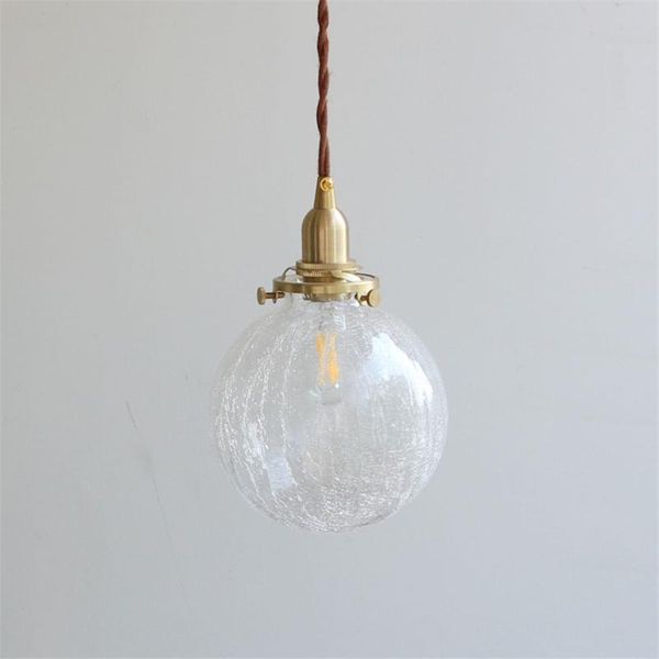 

pendant lamps crack glass ball lights japanese nordic bedroom modern restaurant kitchen bar secret brass hanging lighting