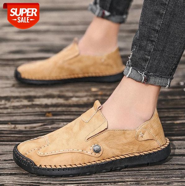 

men's shoes casual single leather low-round toe tooling #j40d