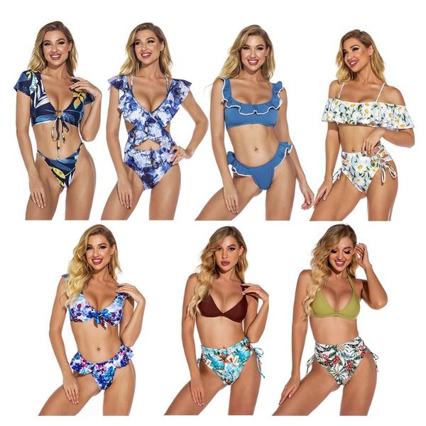 

one-piece suits 2021 swimwear female tow pieces swimsuit swim suit push up swimming beachwear fashion bikini set