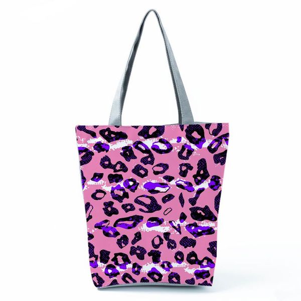 

camouflage printed handbag high capacity eco reusable leopard shopping bag casual graphic foldable outdoor travel beach tote cross body