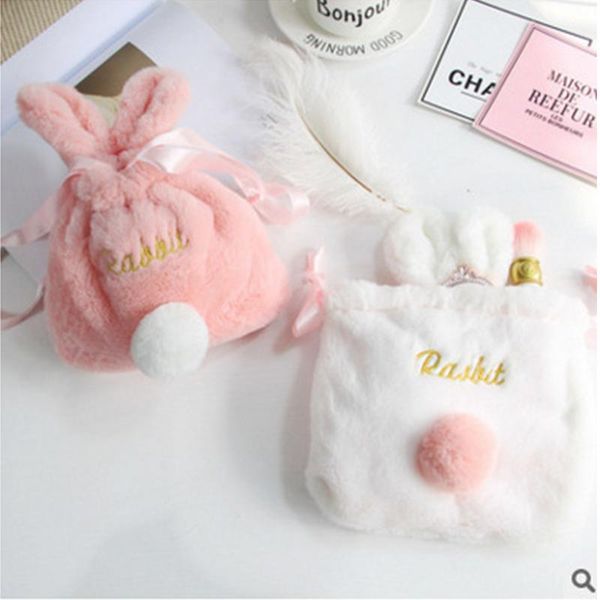 

women's cosmetic bag plush convenient storage beam mouth multi-function organizer makeup bags & cases