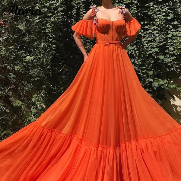 

party dresses orange off the shoulder long evening with butterflies vestido de festa 2021 middle east arabic prom dress kaftans, White;black
